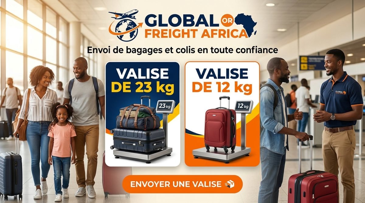 Famille et conseiller devant les offres valise de 23 kg et 12 kg