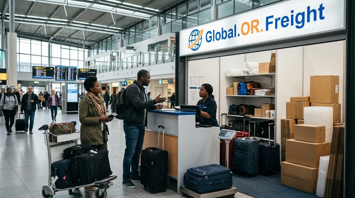 Agence Global OR Freight dans le hall de l'aéroport
