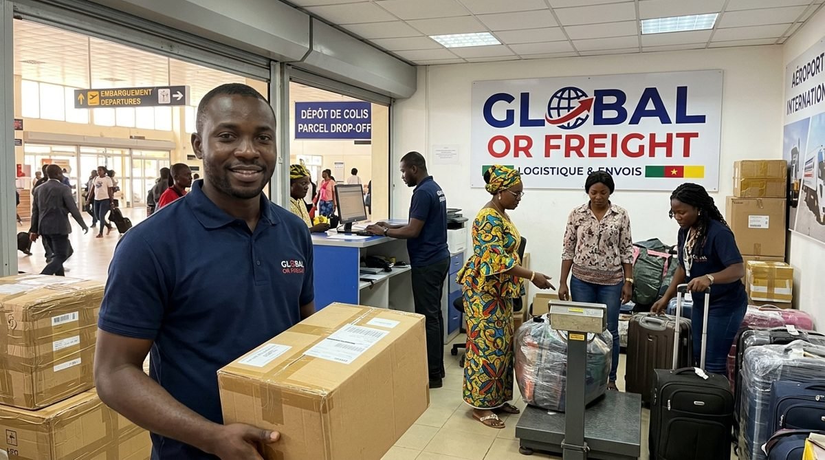Dépôt de colis à l'aéroport, agence au Cameroun